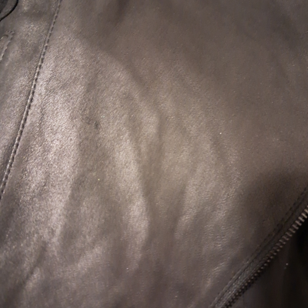 BCBGMAXAZRIA black genuine soft leather draped collar jacket front zip size XXS. - Picture 13 of 13